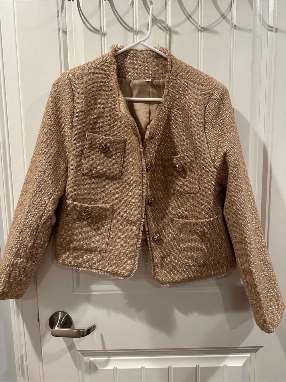 Classic Camel Tweed Women's Jacket